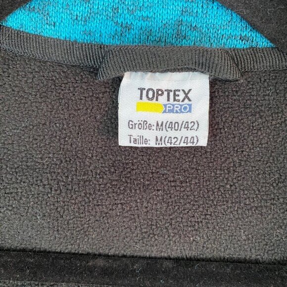Toptex Pro Germany Knit Jacket Zip Up Sz 40/42 EU - US Large / XL Aqua Black - Picture 6 of 7